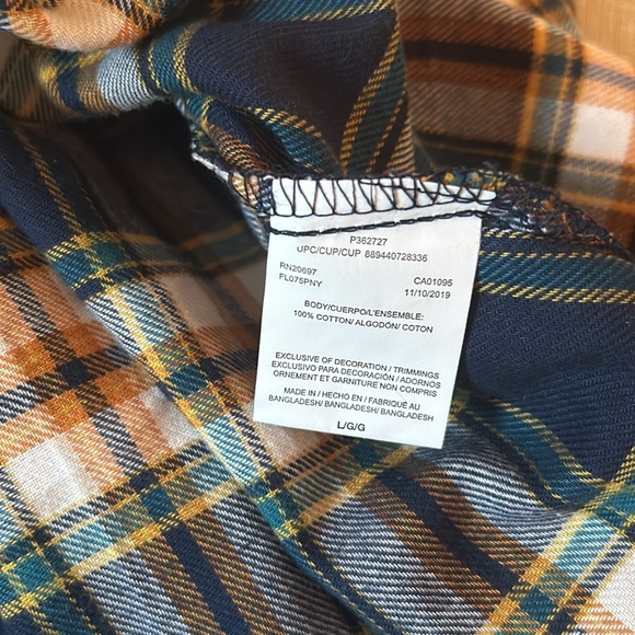 Dickies Crafted for Women VGUC yellow, blue, green plaid button down. Cotton - Picture 10 of 11